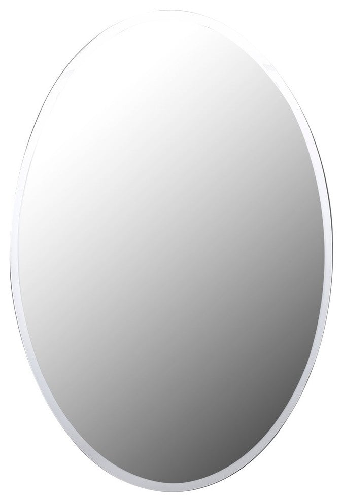 Bathroom Medicine Cabinet Wall Mount with Oval Mirror Hanging Double Shelf