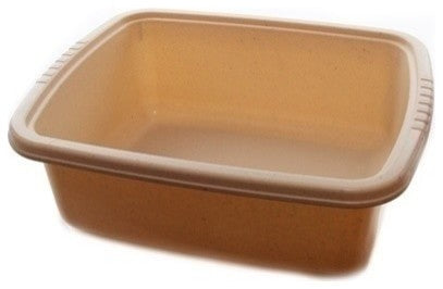 Plastic Dish Pan Basin, Beige With Dots