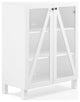 Modern Pantry Cabinet, Tempered Glass Doors & Adjustable Shelves, White