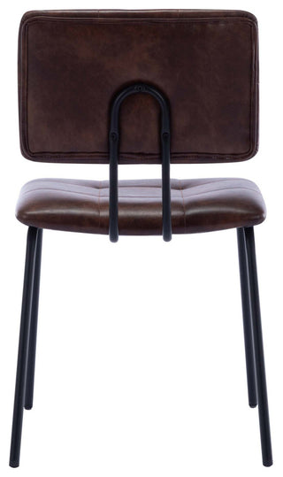 Tufted Tubular Frame Side Chairs Set of 2, Dark Brown