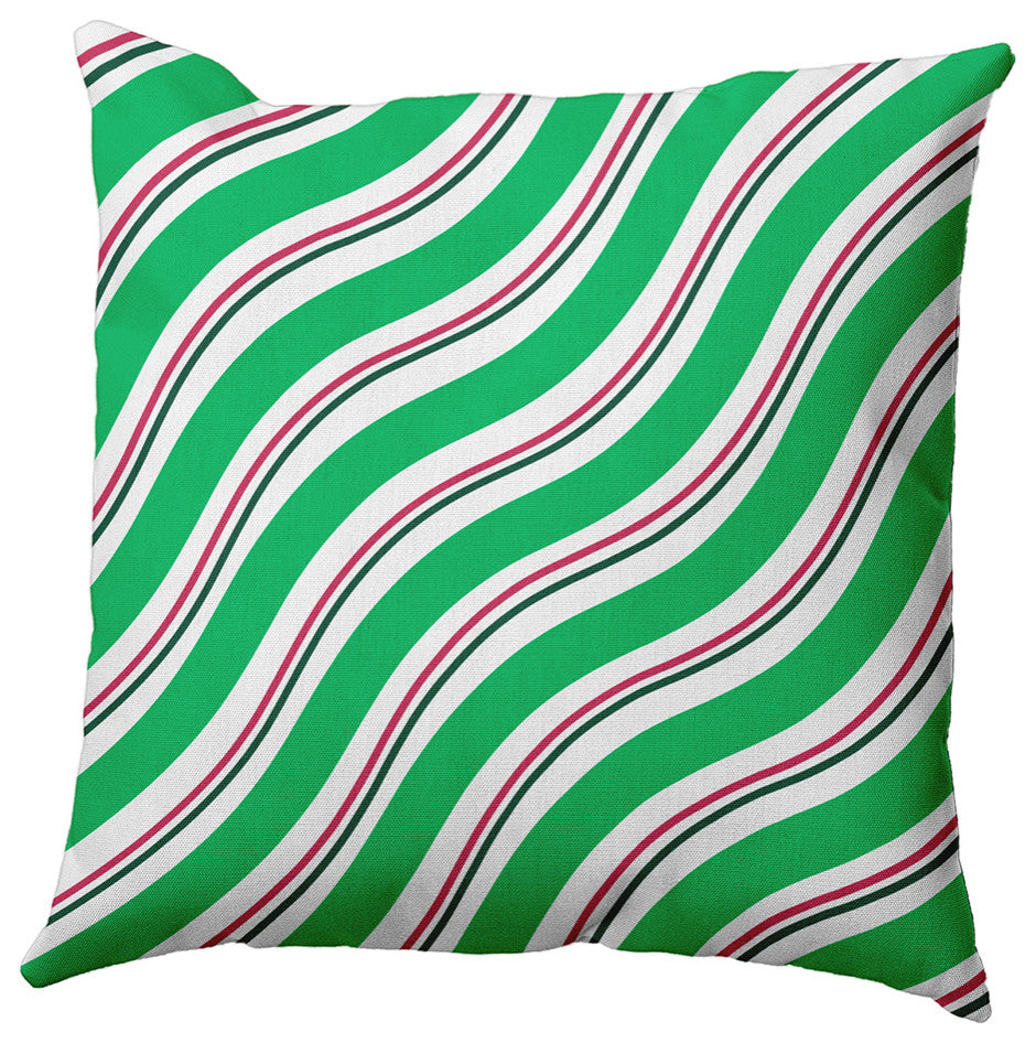 Candy Stripes Accent Pillow, Bright Green, 20"x20"