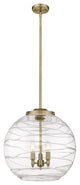 Deco Swirl Pendant, Antique Brass, Clear Deco Swirl, Clear Deco Swirl