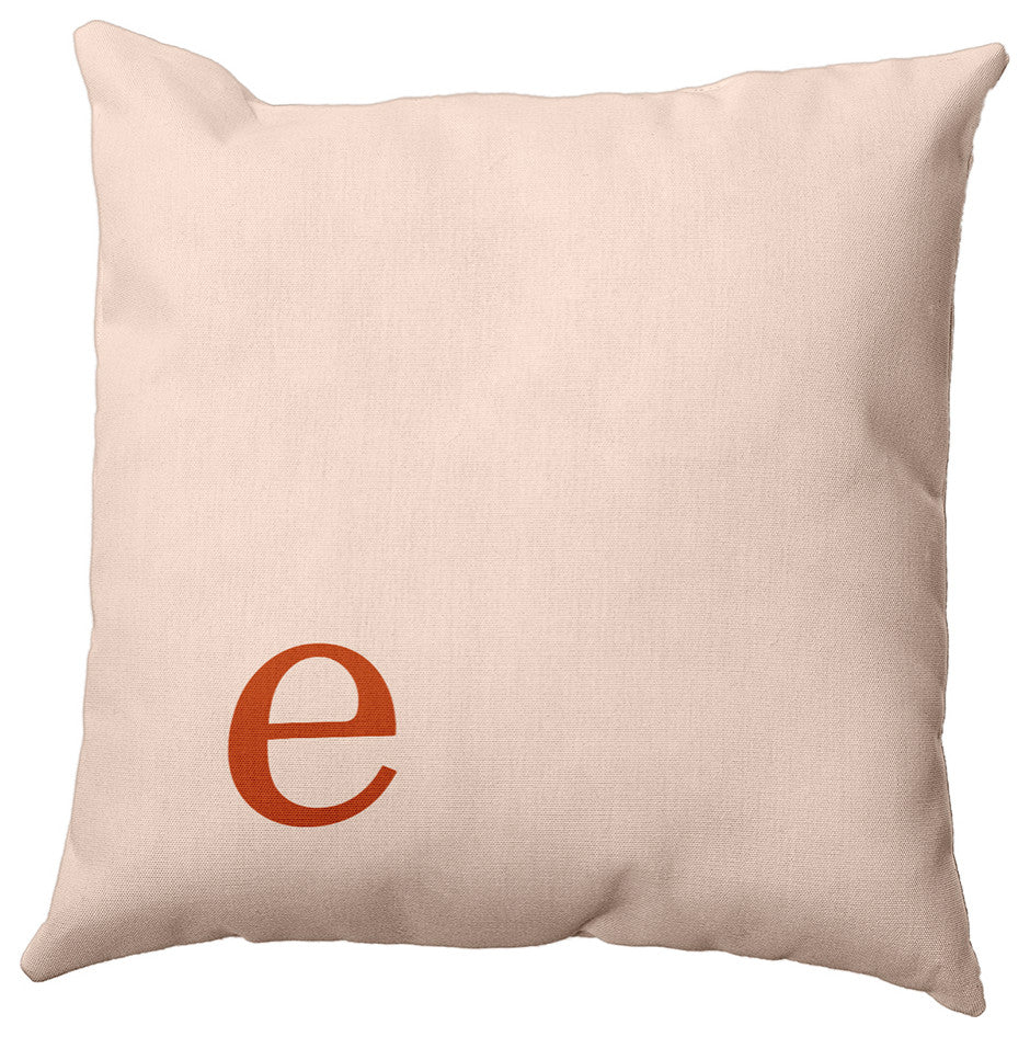 18"x18" Modern Monogram Decorative Throw Pillow, Sienna