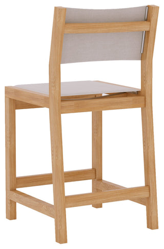 Pearl Teak Outdoor Counter Height Stool in White