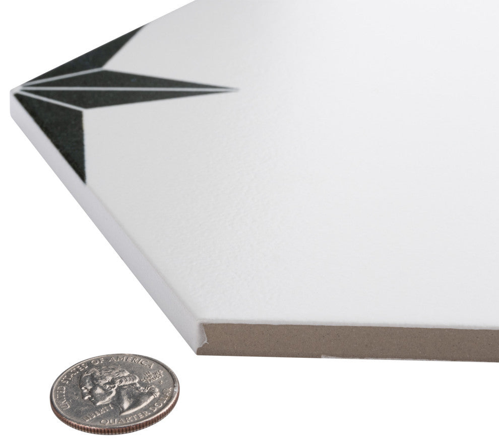 Stella Hex Nero Porcelain Floor and Wall Tile