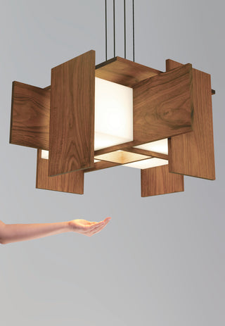 Muto LED Pendant, Oiled Walnut
