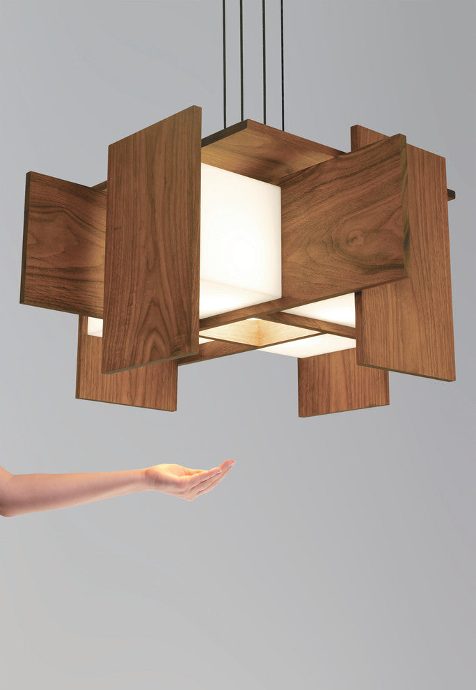 Muto LED Pendant, Oiled Walnut