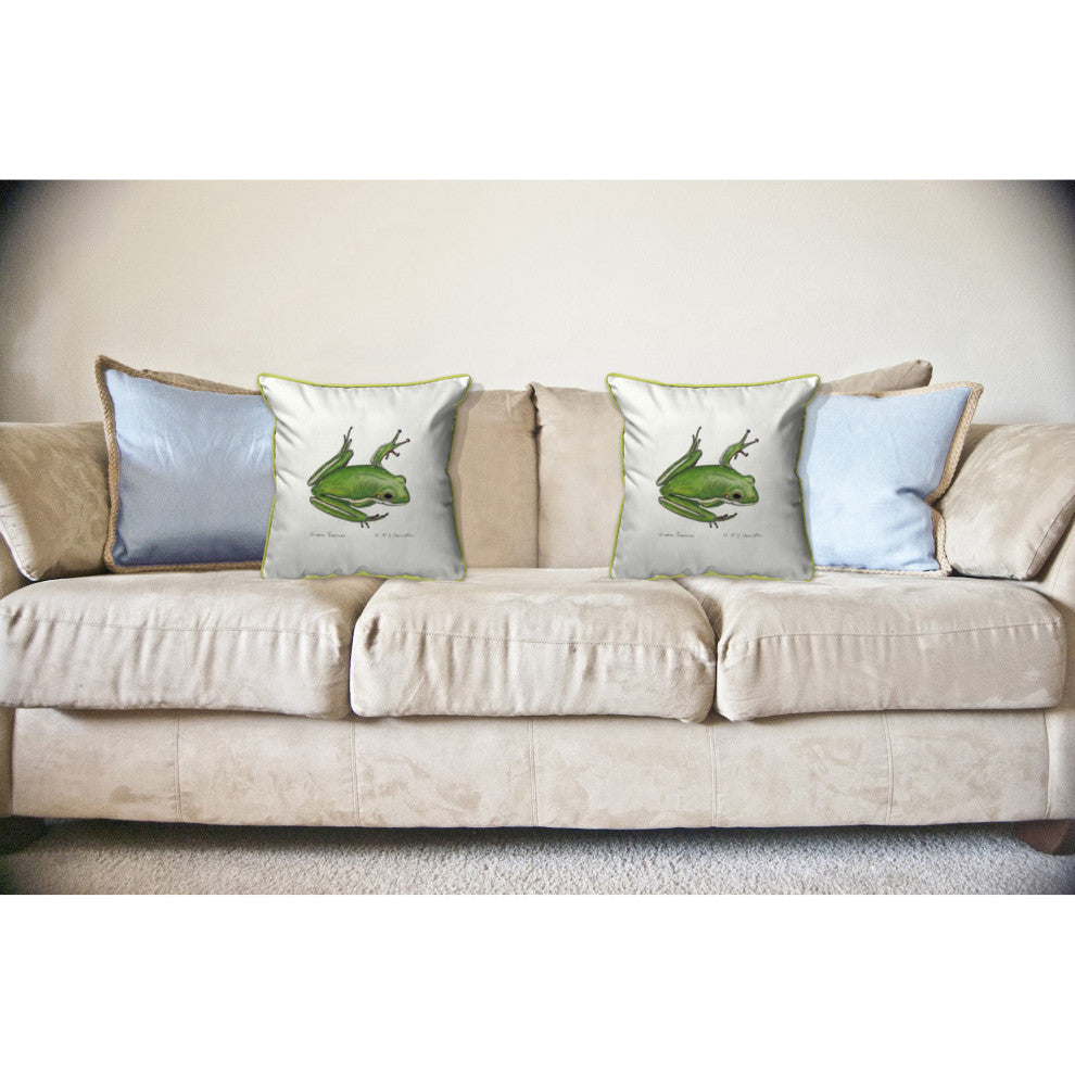 Green Treefrog Large Indoor/Outdoor Pillow 18x18