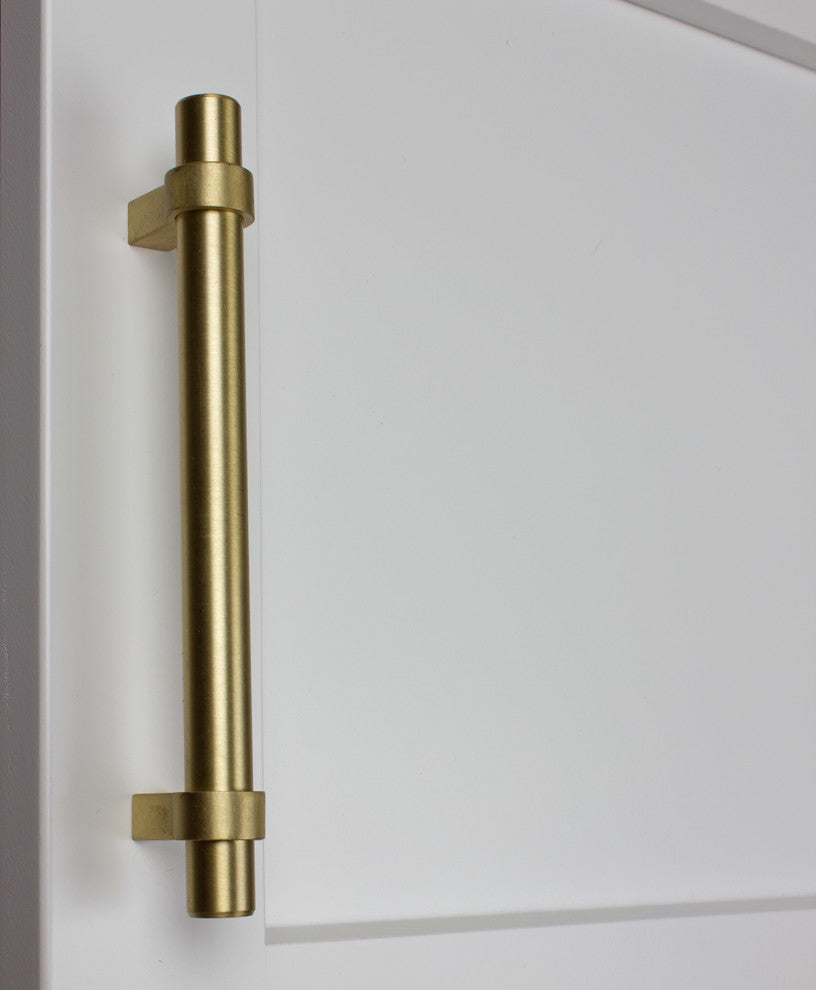 5" Screw Center Euro Solid Steel Bar Pull, Set of 3, Satin Gold