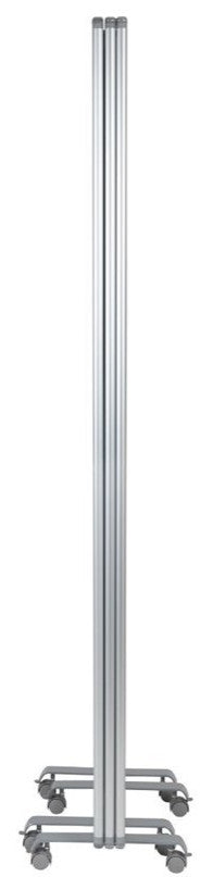 72"H x 24"W Mobile Magnetic Whiteboard Partition w/Lockable Casters, 3 sections