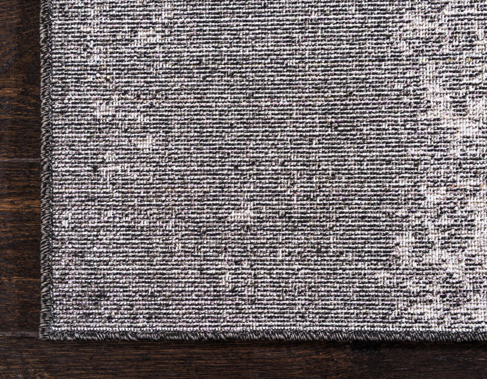 Rug Unique Loom Del Mar Dark Gray Runner 2' 7 x 10' 0