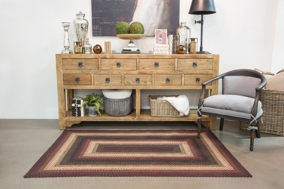 Homespice Decor Prescott Jute Braided Rug 27"x45", Oval