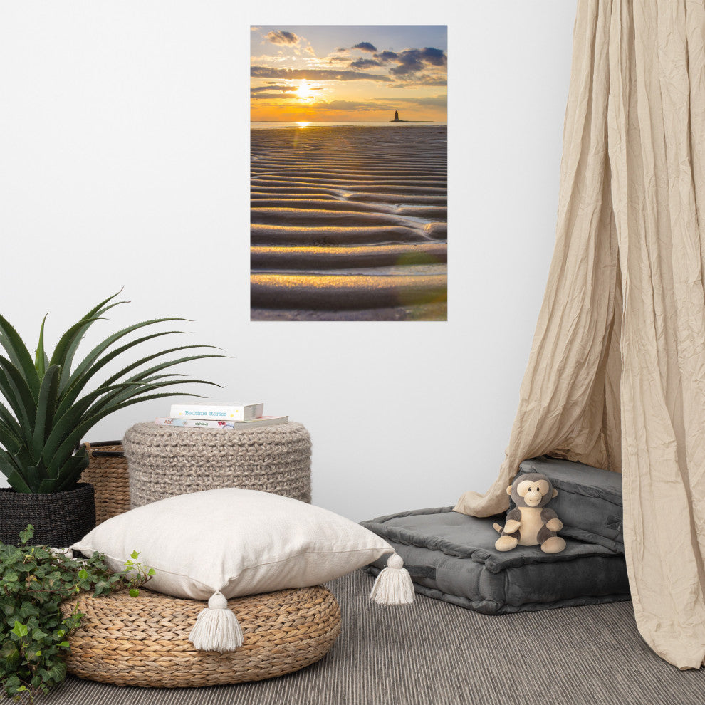 Sandbars Landscape Photograph, Beach Unframed Wall Art Print, 24" X 36"