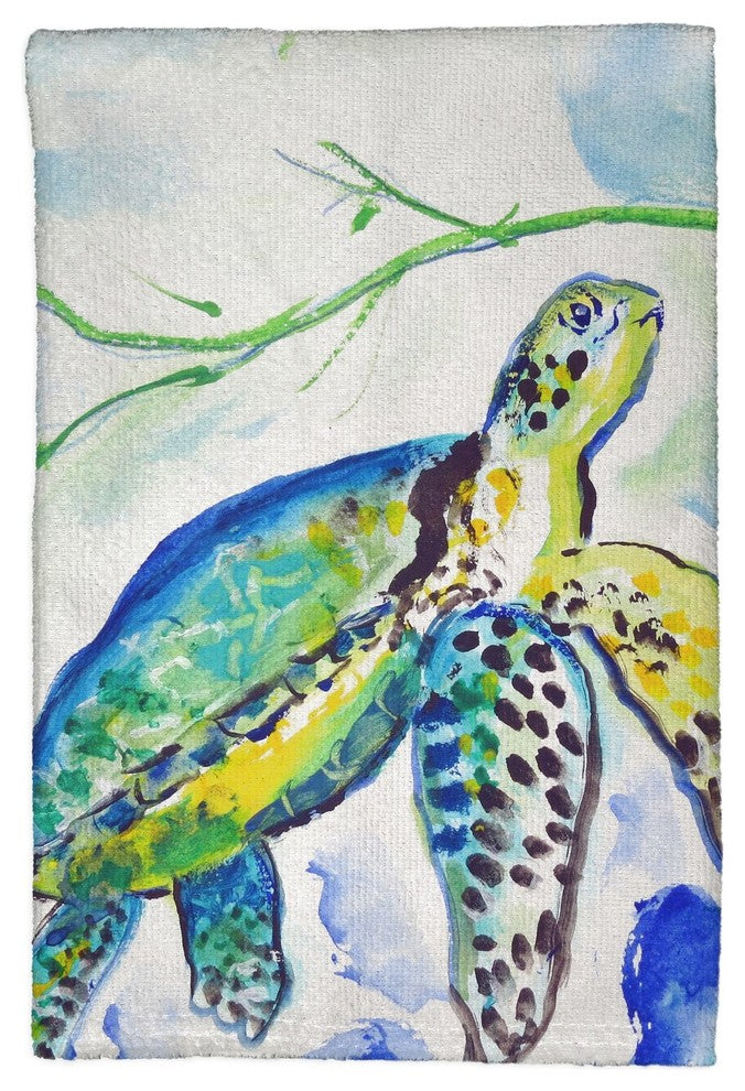 Yellow Sea Turtle Kitchen Towel - Two Sets of Two (4 Total)