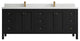 Nashville 84" Double Sink Bath Vanity, Black 2" White Quartz