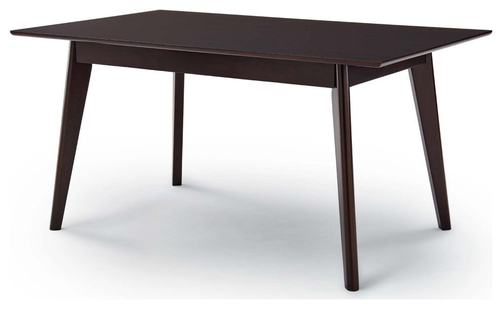 Dining Table, Rectangular, Wood, Drak Brown, Modern, Cafe Bistro Restaurant