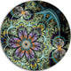 Symmetrical Green Fractal Flower, Floral Disc Metal Wall Art, 11"