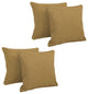 18" Double-Corded Solid Outdoor Square Throw Pillows, Set of 4, Wheat