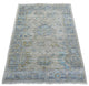 Taupe Hand Knotted Afghan Angora Oushak Hand Knotted Wool Rug, 3'3"x4'10"
