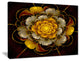 "Dark Gold Fractal Flower" Digital Canvas Print, 20"x12"