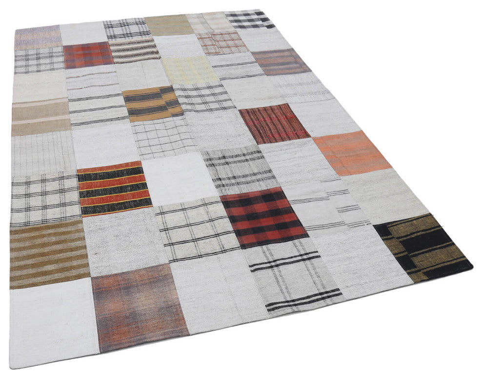 Rug N Carpet - Handmade Anatolian 5' 9'' x 7' 11'' Vintage Patchwork Kilim Rug