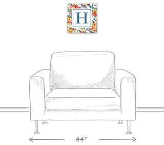 Wildflower Monogram - H 12x12 Canvas Wall Art