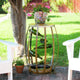 Alpine Metal Tiered Wine Bottles in a Barrel Fountain, 31" Tall