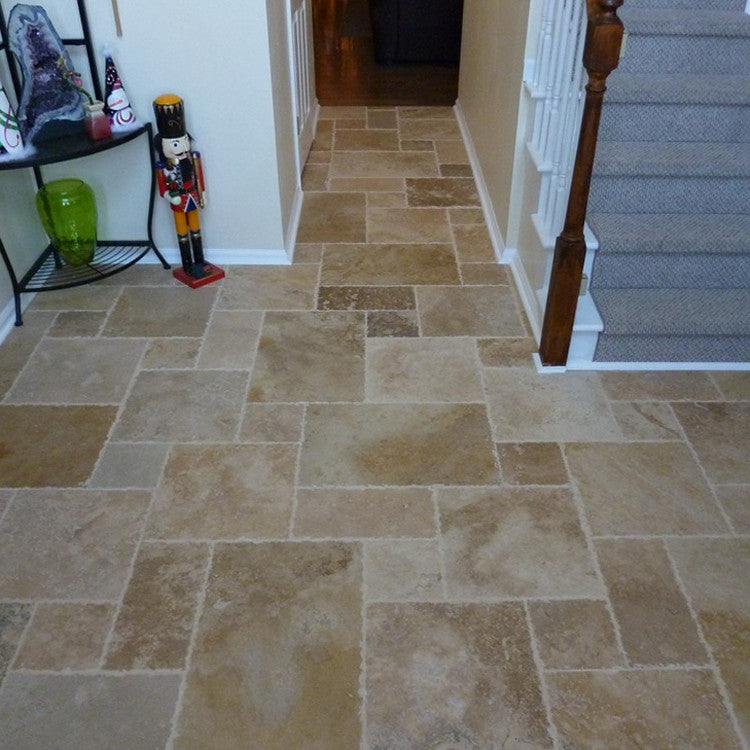 Volcano Travertine Tile Antique Pattern Brushed and Chiseled- 20 boxes