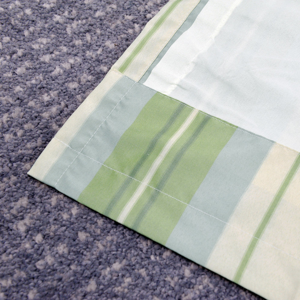 2-Piece Convent Garden Curtain Set, Green Stripe