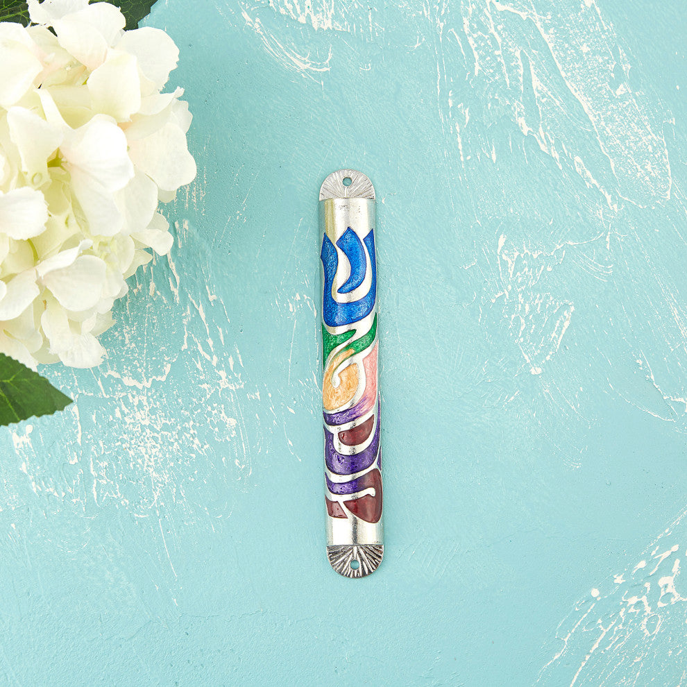 Matashi Hand Painted Enamel 6'' Mezuzah