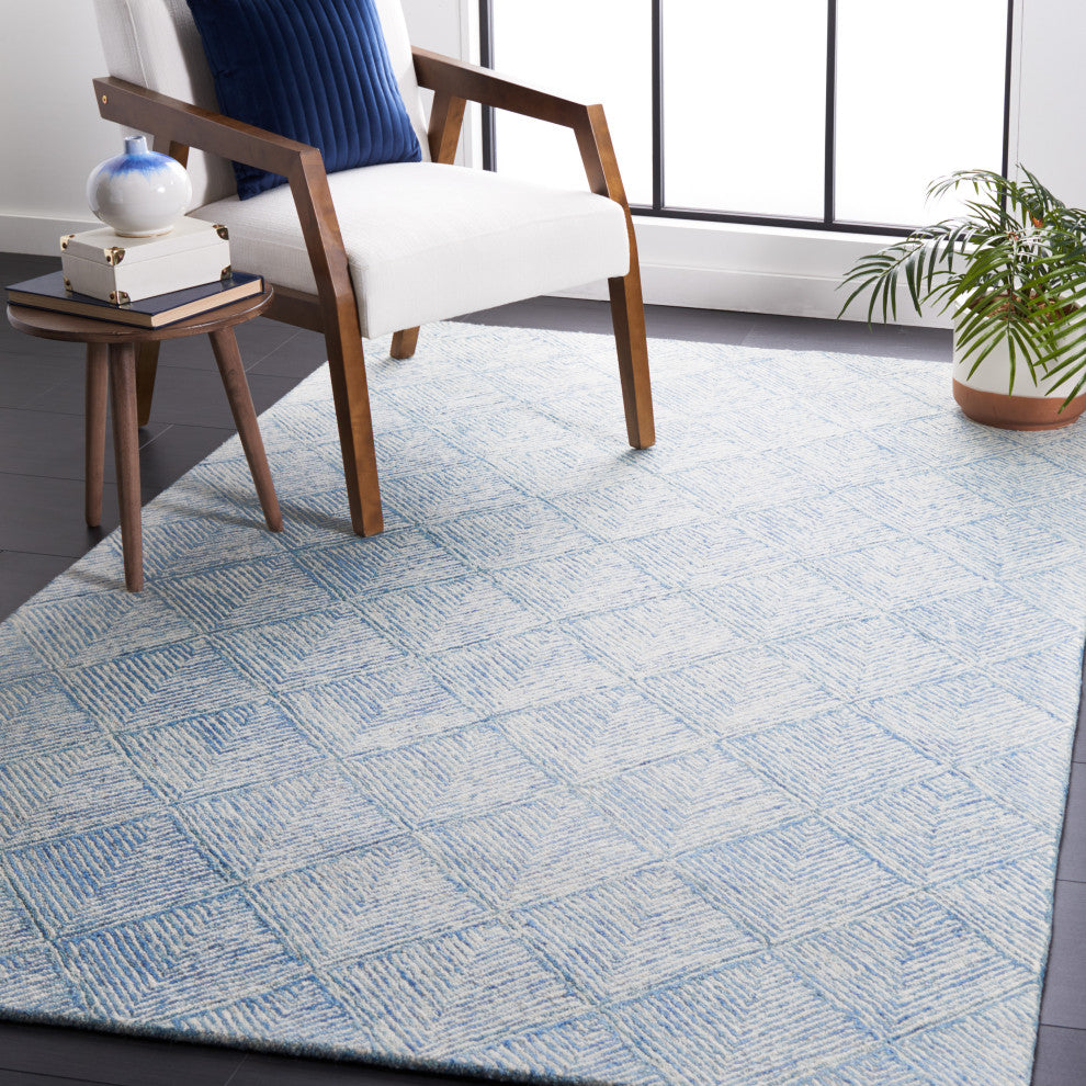 Safavieh Couture Abstract Collection, ABT428 Rug, Blue/Ivory, 6'x9'