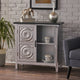 GDF Studio Aliana Shabby Painted Accent Cabinet, Silver/Charcoal Gray
