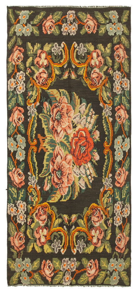 Rug N Carpet - Handmade Moldovian 5' 5'' x 12' 1'' Unique Flatweave Kilim Rug