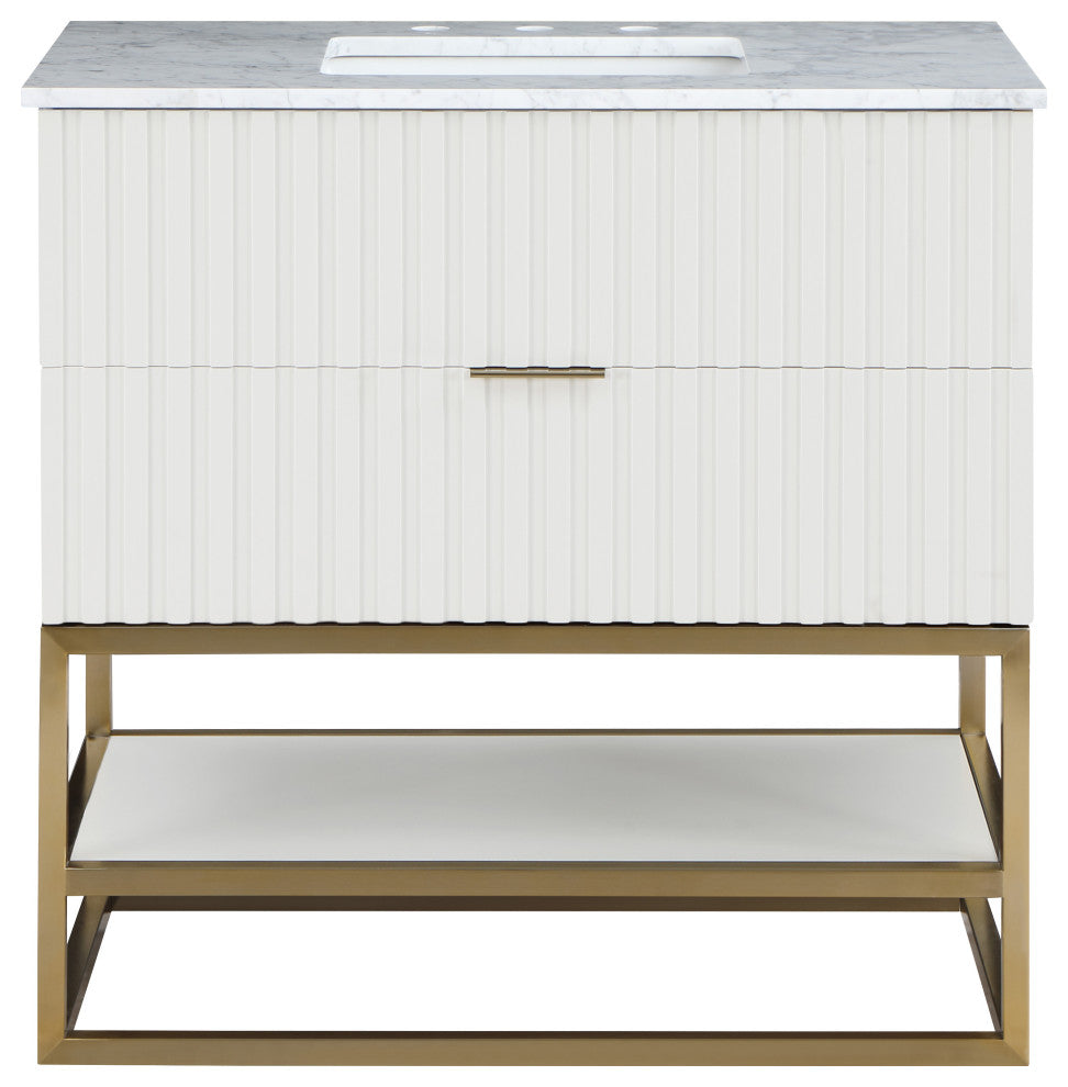 Monad Bathroom Vanity, White, 36" Wide