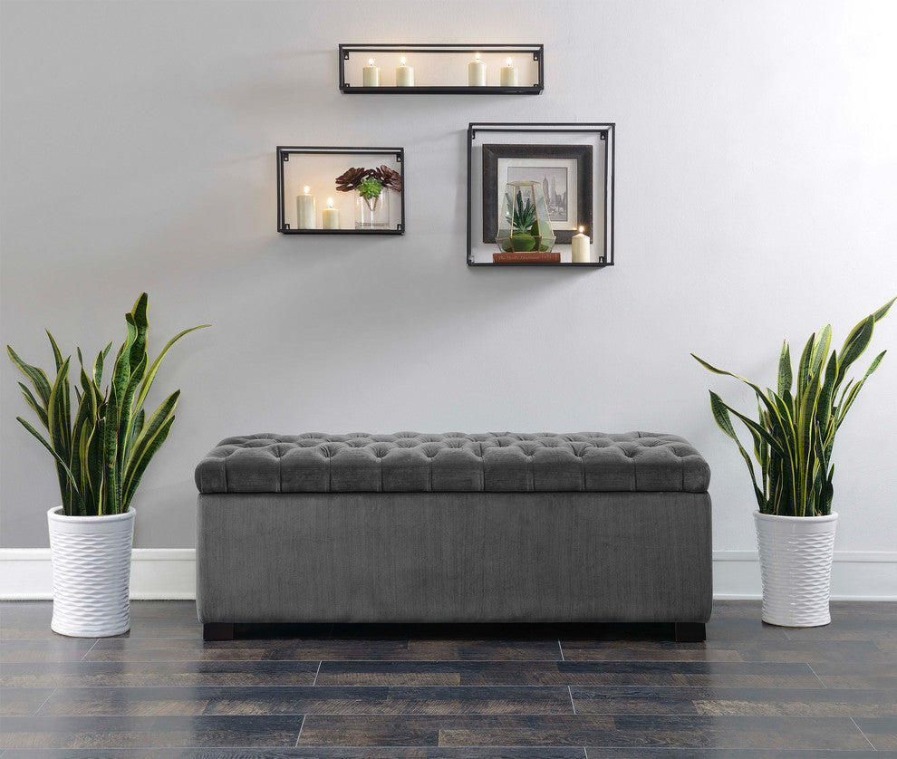 Picket House Furnishings Carson Shoe Storage Bench, Slate