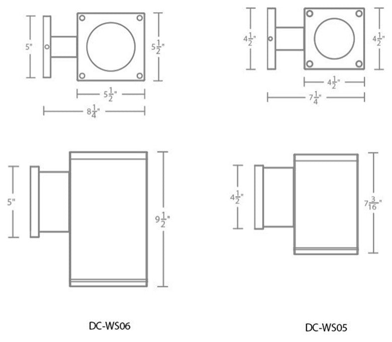 Cube Architectural 5" LED Wall-Light Straight 33 Deg Beam 4000K, Graphite