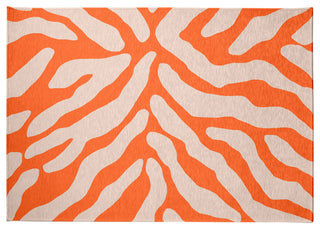 Animal Stripe Spring Chenille Rug, Blood Orange, 5'x7'