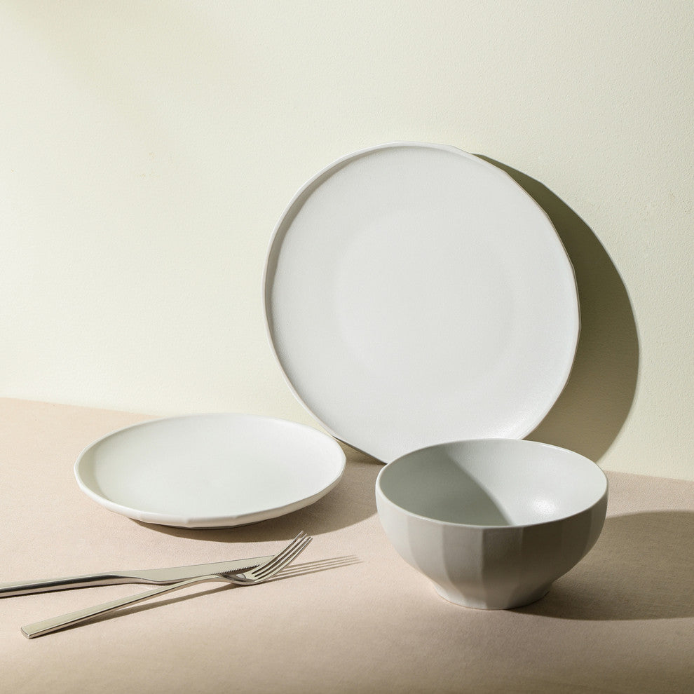 Stone Lain Rio Stoneware 12-Piece Dinnerware Set, Beige