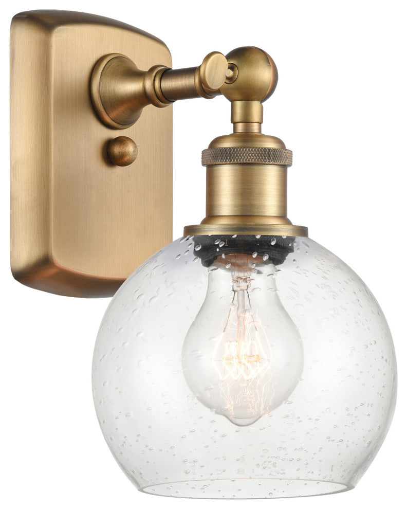 Innovations 516-1W-BB-G124-6 1 Light 6" Sconce, Brushed Brass