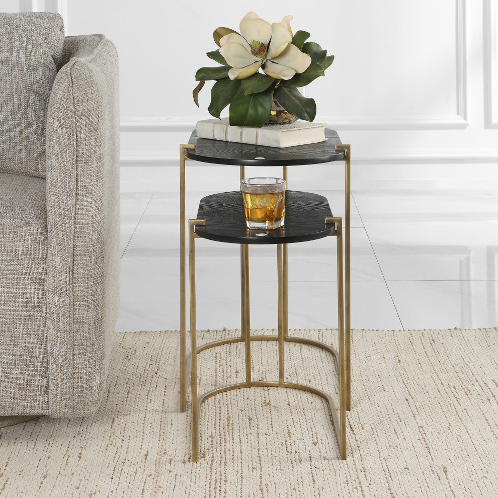 Uttermost 22882 Aztec Wood Nesting Tables, 2-Piece Set