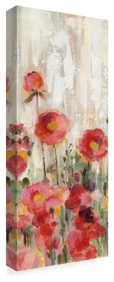 Silvia Vassileva 'Sprinkled Flowers Panel I' Canvas Art, 24"x10"