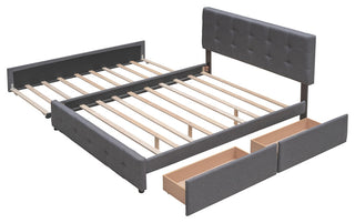 Gewnee Platform Bed with 2 Drawers and 1 Twin XL Trundle