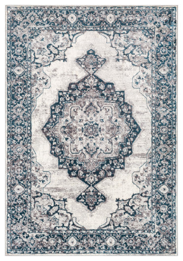 Surya Wanderlust WNL-2302 8'10"x12'4" Rug, Aqua/Silver Gray/White/Charcoal