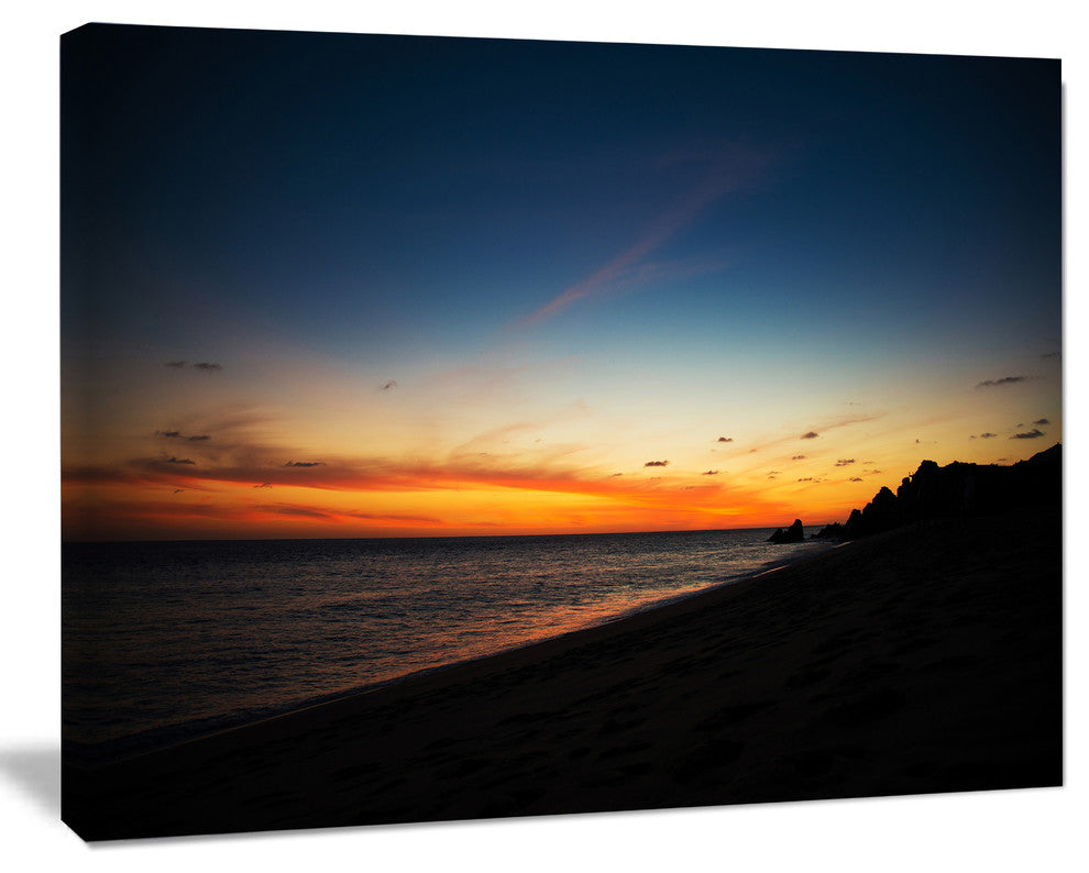 Sunset Over Beach in Cabo St.Lucas, Landscape Canvas Art Print, 40"x30"