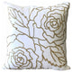 Isabella 18" Crafted Velvet Decorative Throw Pillow Cover, Gold Rose Pattern