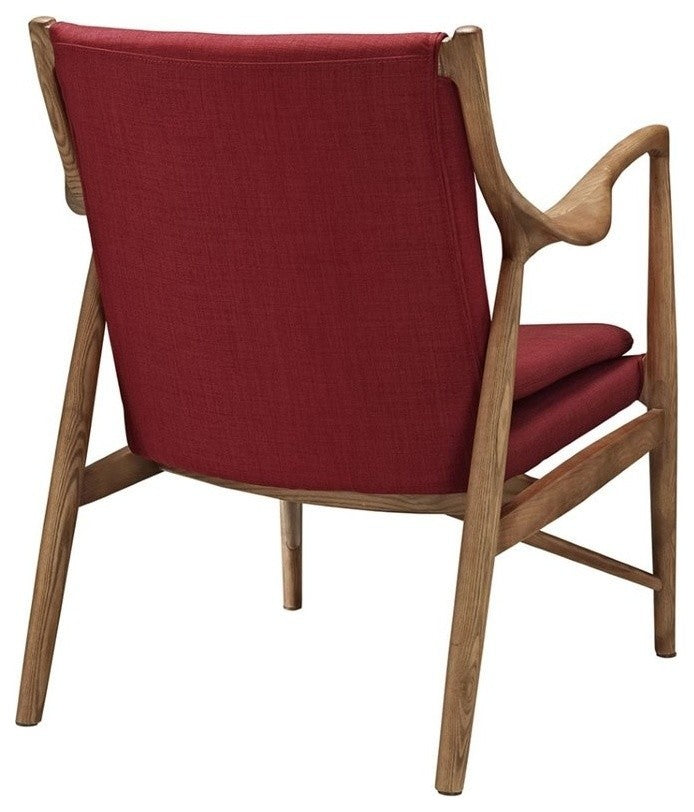 Modern Maple Red Makeshift Upholstered Lounge Chair