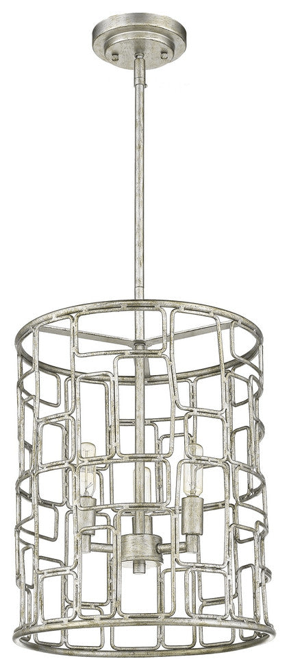 Amoret 3-Light Antique Silver Convertible Pendant