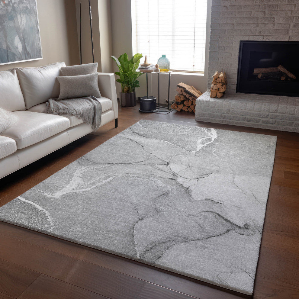 Premium Machine Washable Mayfield AMF510 Gray 2'6" x 3'10" Rug
