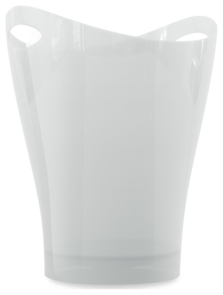 Umbra Garbino Trash Can 2.25-Gallon, Metallic White