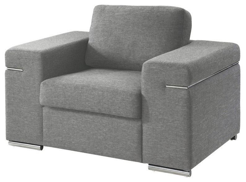 Gianna Light Gray Woven Fabric Arm Chair